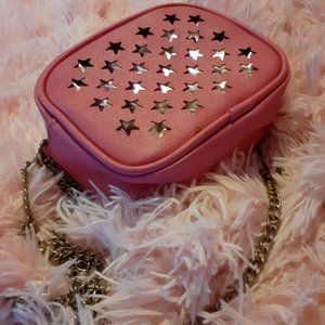 Hot Pink Silver Stars Chain Purse